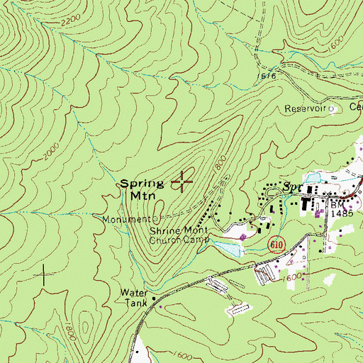 Topographic Map of Spring Mountain, VA
