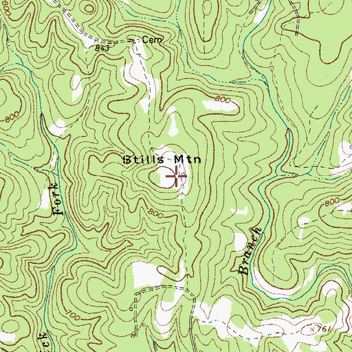 Topographic Map of Stills Mountain, VA