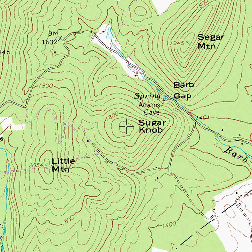 Topographic Map of Sugar Knob, VA
