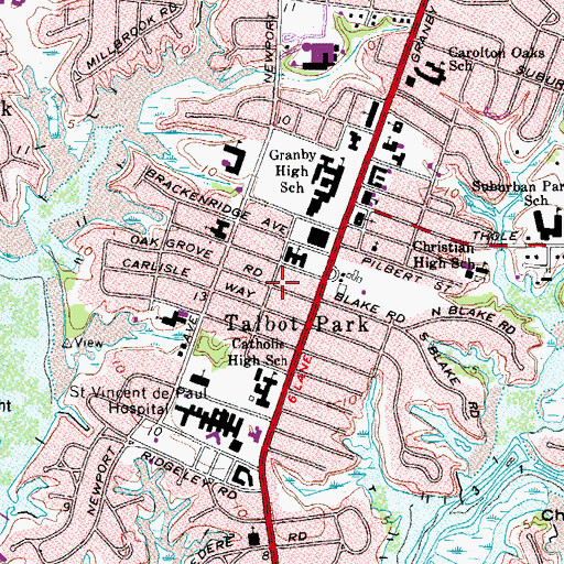 Topographic Map of Talbot Park, VA