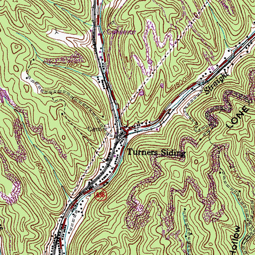 Topographic Map of Turners Siding, VA