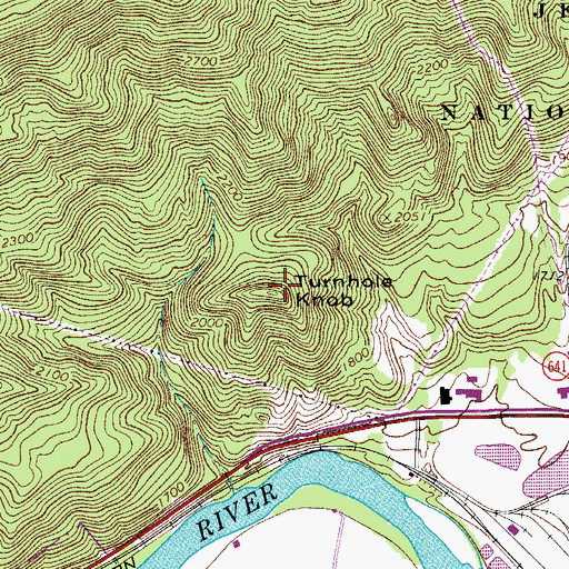 Topographic Map of Turnhole Knob, VA