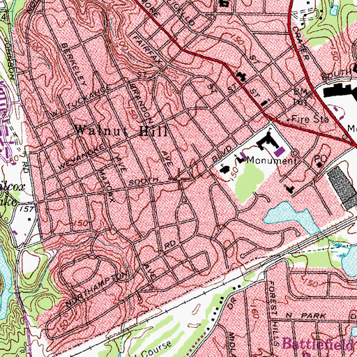 Topographic Map of Walnut Hill, VA