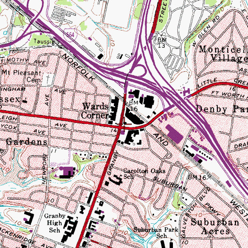 Topographic Map of Wards Corner, VA