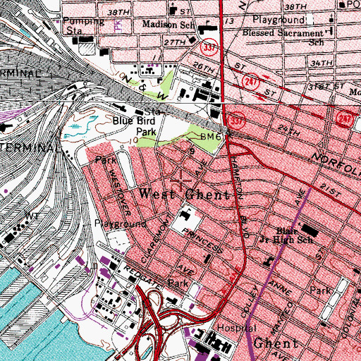 Topographic Map of West Ghent, VA