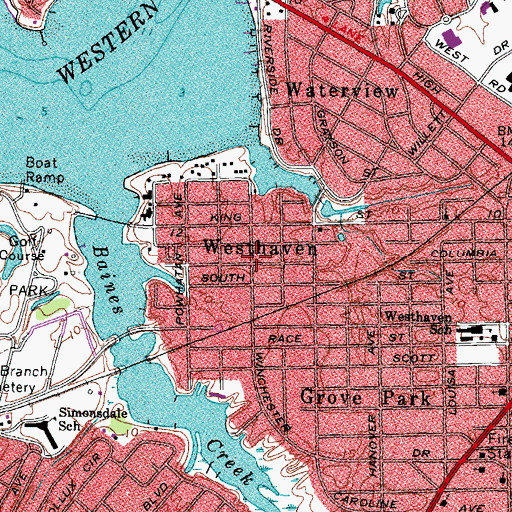 Topographic Map of Westhaven, VA