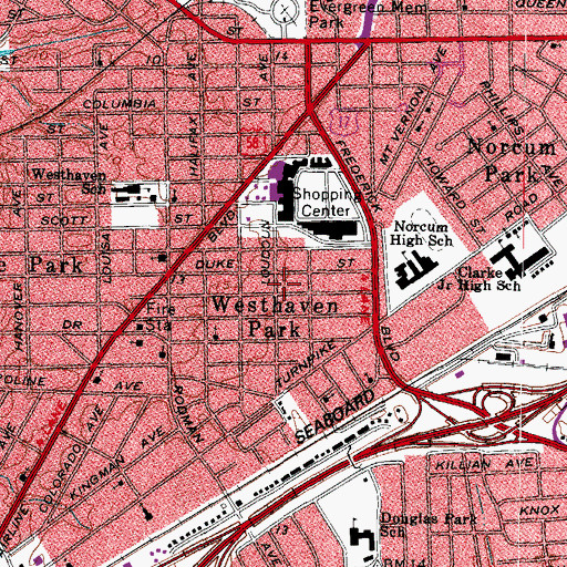 Topographic Map of Westhaven Park, VA