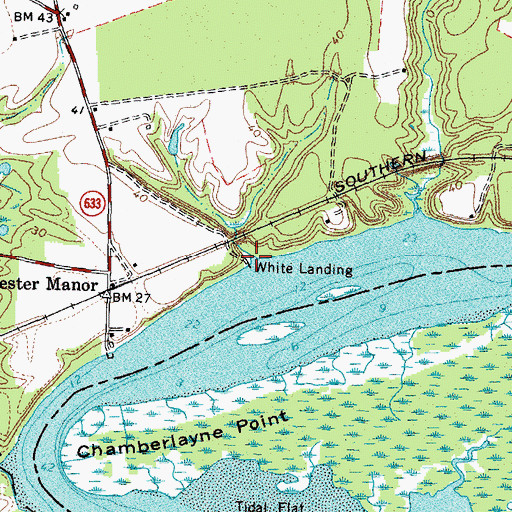 Topographic Map of White Landing, VA