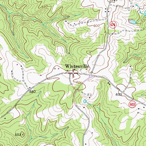 Topographic Map of Whitesville, VA