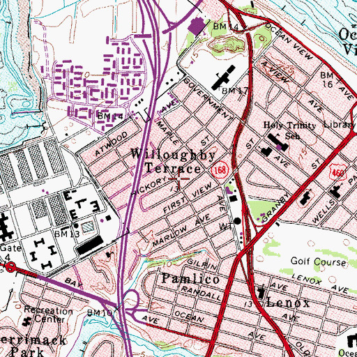Topographic Map of Willoughby Terrace, VA