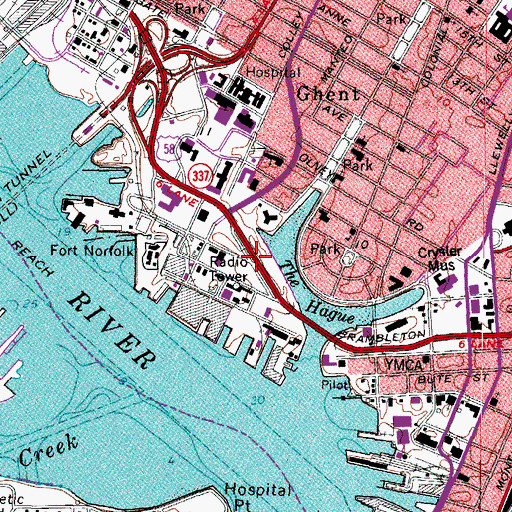 Topographic Map of Alantic City, VA
