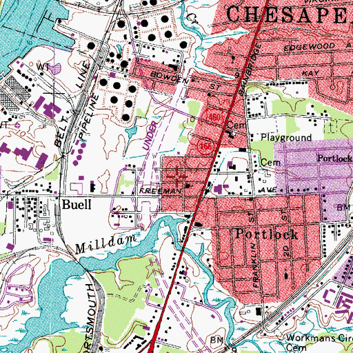 Topographic Map of Raleigh Heights, VA