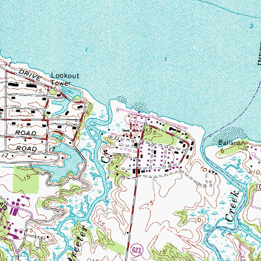 Topographic Map of Holly Acres, VA