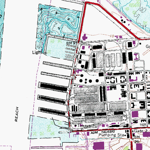 Topographic Map of Pine Beach (historical), VA