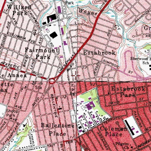Topographic Map of Ruxton (historical), VA