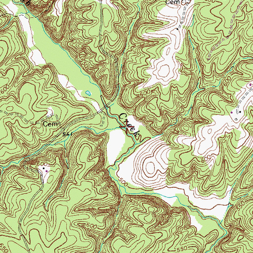 Topographic Map of Buck Branch, VA