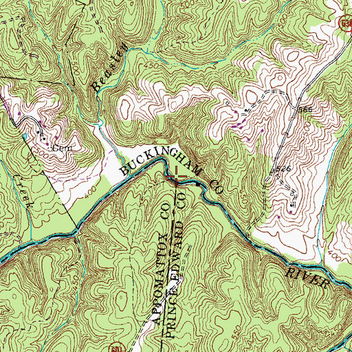 Topographic Map of Cut Banks Ford, VA