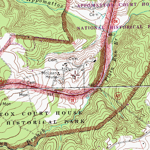 Topographic Map of Isbell House, VA