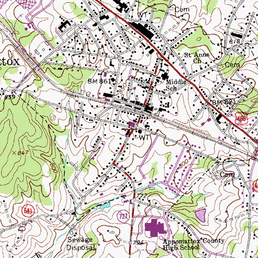 Topographic Map of Liberty Baptist Church, VA