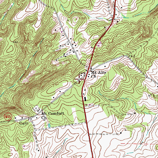 Topographic Map of Mount Airy School (historical), VA