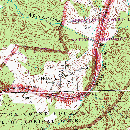 Topographic Map of Patterson-Hix Burial Ground, VA