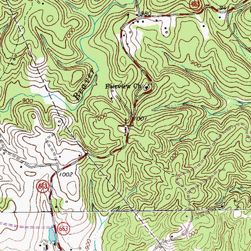 Topographic Map of Barrows Mill School (historical), VA