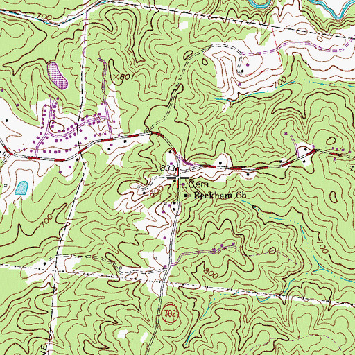 Topographic Map of Beckham School (historical), VA