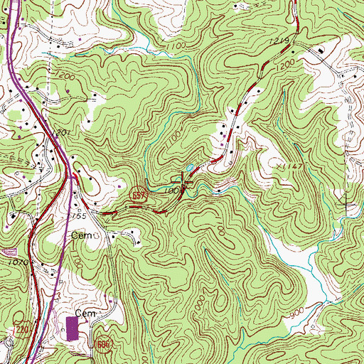 Topographic Map of Bowles Mill (historical), VA