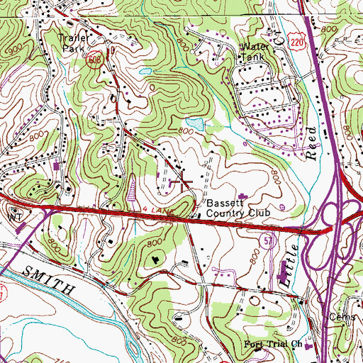 Topographic Map of Brown School (historical), VA
