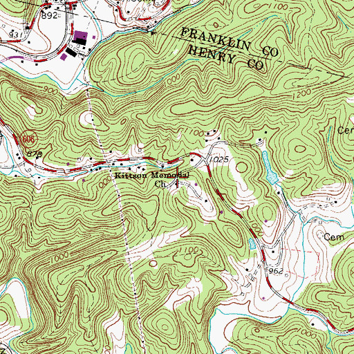 Topographic Map of Burnt Oaks School (historical), VA