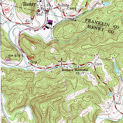 Topographic Map of Cooling Springs School (historical), VA