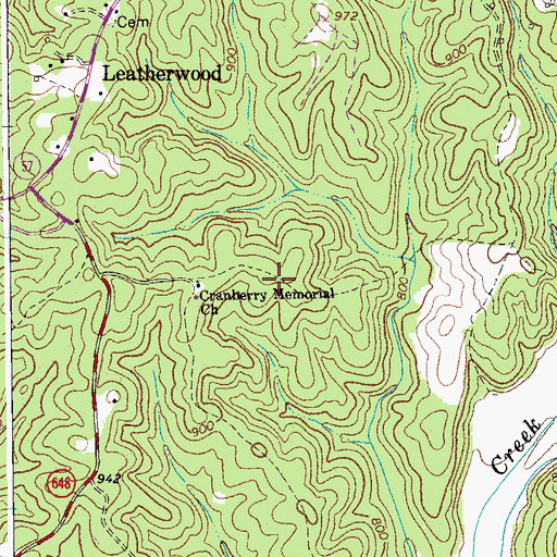 Topographic Map of Cranberry School (historical), VA