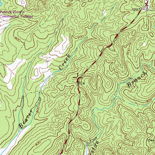 Topographic Map of Crossroads School (historical), VA