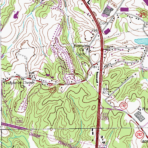 Topographic Map of Fontaine School (historical), VA