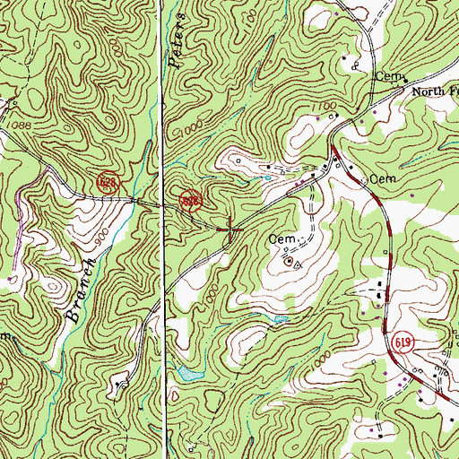 Topographic Map of Goulding School (historical), VA