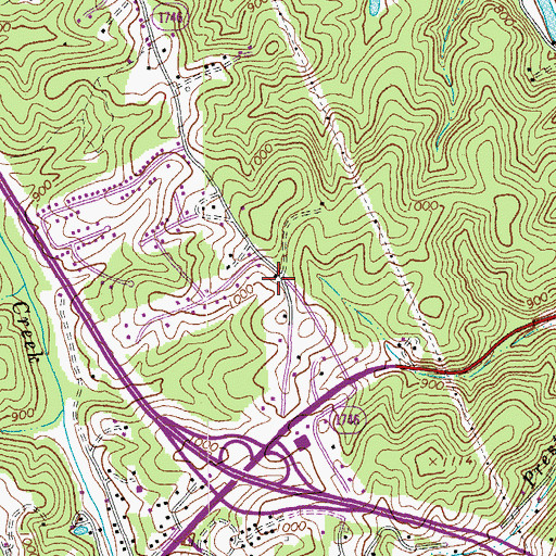 Topographic Map of Grassy Creek School (historical), VA