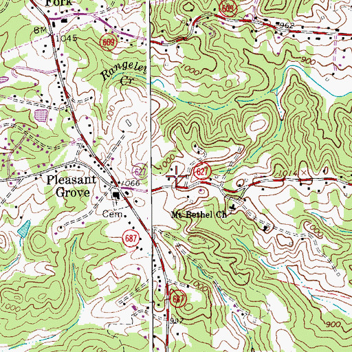 Topographic Map of Hall School (historical), VA