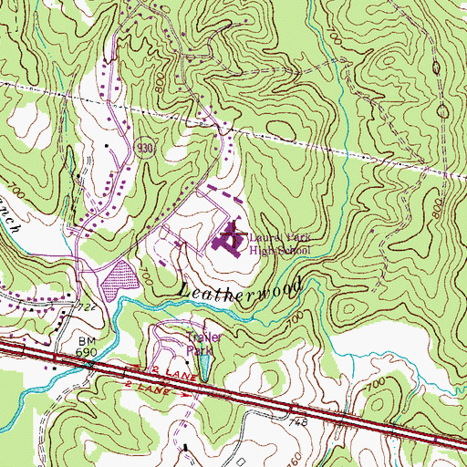 Topographic Map of Laurel Park Middle School, VA