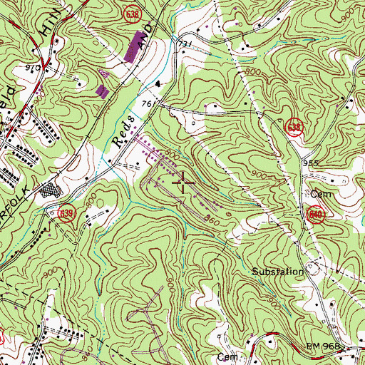 Topographic Map of Lithia Springs, VA