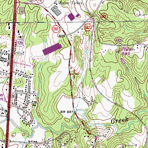 Topographic Map of Marrowbone School (historical), VA