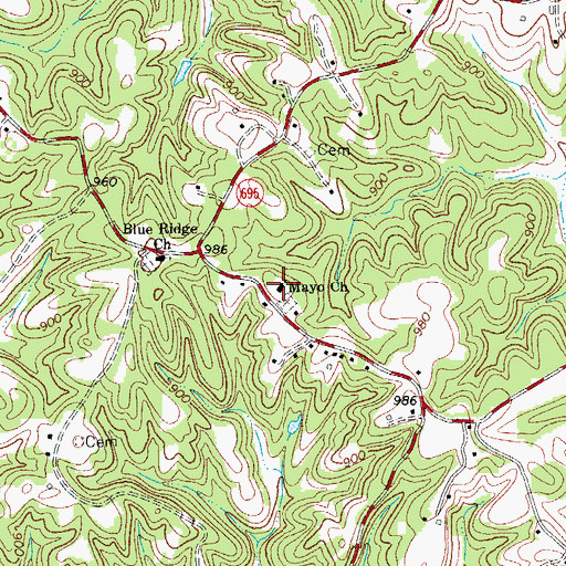 Topographic Map of Mayo School (historical), VA