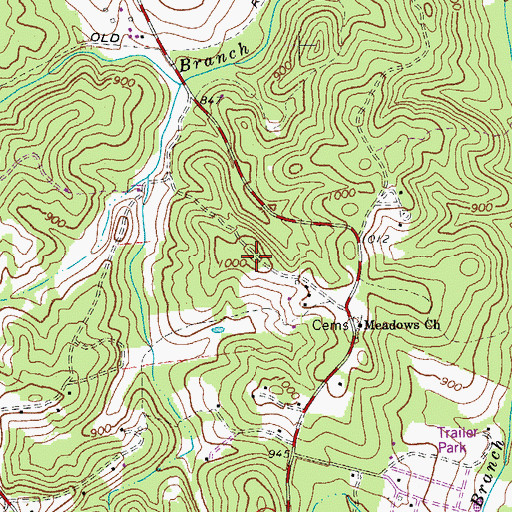 Topographic Map of Meadows School (historical), VA