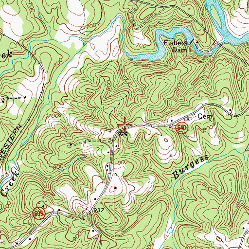 Topographic Map of Meal Hill School (historical), VA