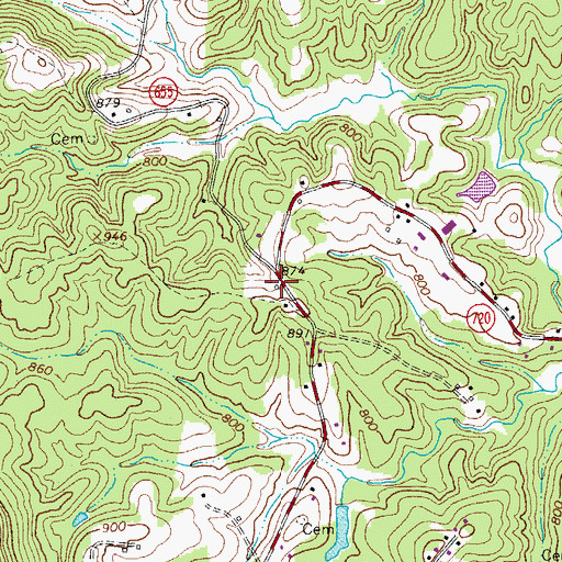 Topographic Map of Minter School (historical), VA