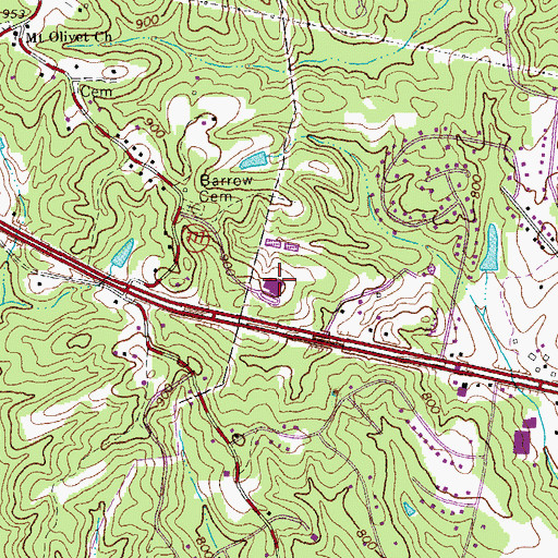 Topographic Map of Mount Olivet Elementary School, VA