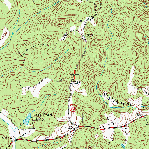 Topographic Map of Mountain School (historical), VA