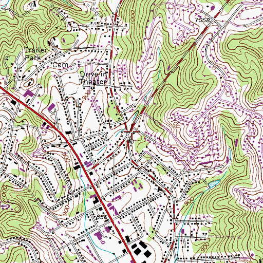 Topographic Map of Shumate School (historical), VA