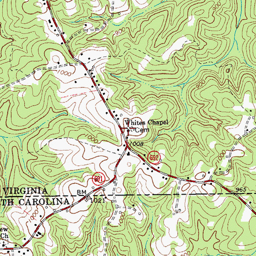 Topographic Map of Watkins School (historical), VA