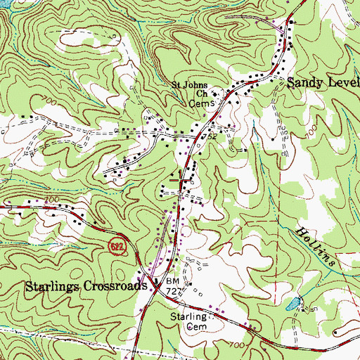 Topographic Map of Woodland School (historical), VA