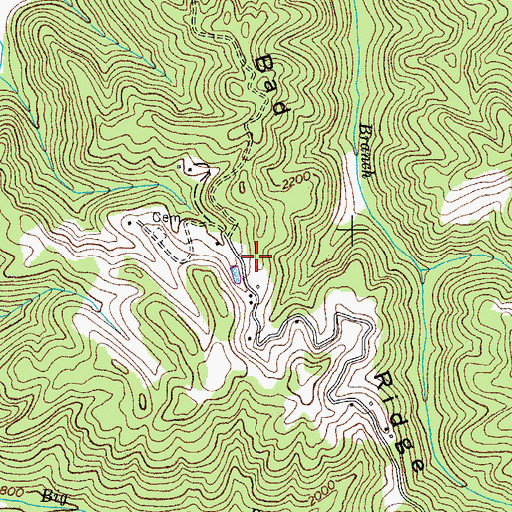 Topographic Map of Bad Ridge School (historical), VA